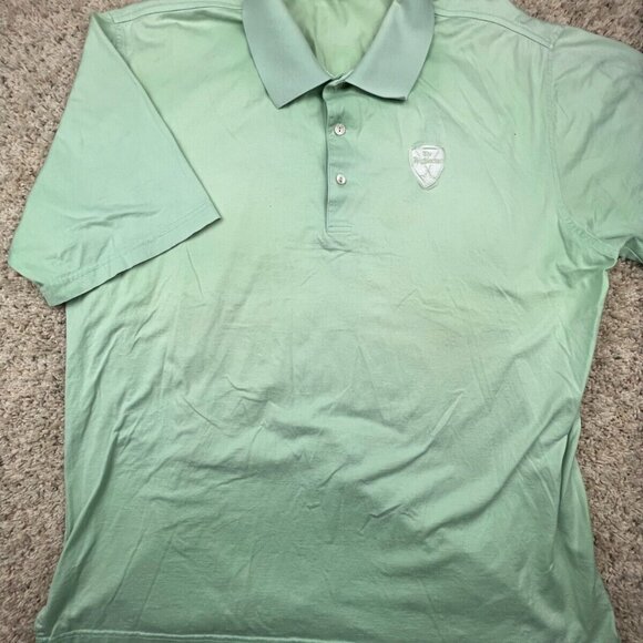 Peter Millar Green Polo Size XL Cotton Highlander Golf Course Club Mens S/S - Picture 2 of 9